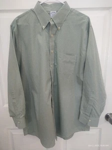 Brooks Brothers Regent Green Tattersall Check Button Up Long Sleeve Shirt 17/33 - Picture 1 of 4