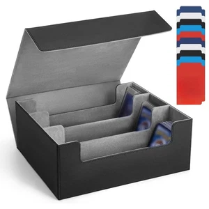 Card Storage Box For Trading Cards,1800+ MTG Deck Box With 10 Dividers,6 Stop... - Picture 1 of 7