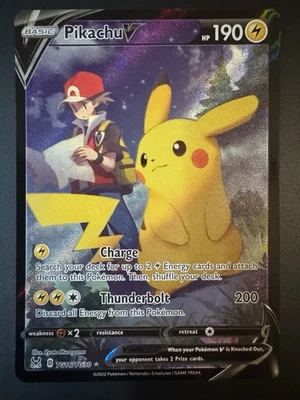 Pokémon TCG Pikachu v TG16/TG30 Lost Origin 2022 Full Art Holo Ultra Rare Card - Image 1 of 2