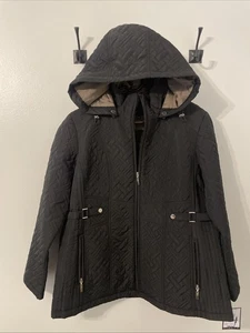 Neu Giacca mittelschwere schwarze Steppjacke abnehmbare Kapuze Damen Gr. XL - Bild 1 von 17