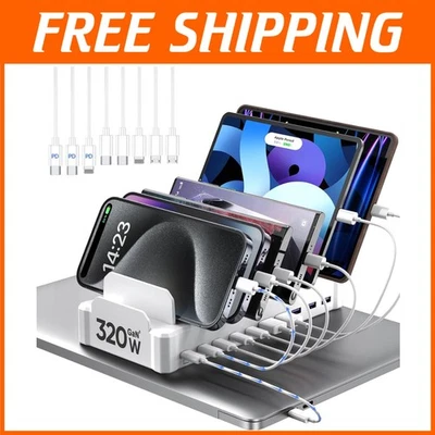 Efficient 10-Port USB C Fast Charger for Multiple Devices - Image 1 of 4