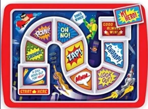 Brand New Dinner Winner OT Picky Eater Encouragement Dinner Plate Superhero - Picture 1 of 1