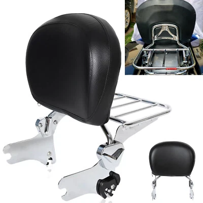 Detachable Backrest Sissy Bar Rack For 97-08 Harley Touring Electra Road Glide - Image 1 of 4