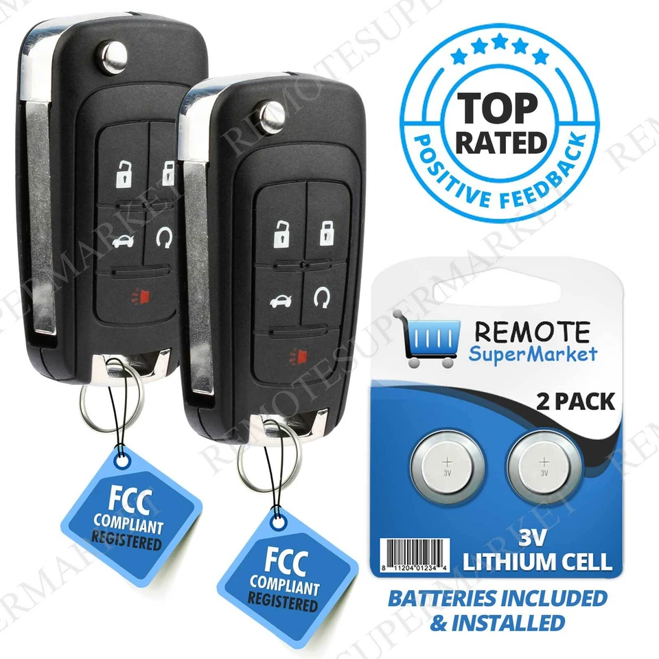 2 Replacement for Buick 2013-2016 Encore 2010-2016 Lacrosse Remote Key Fob 5b — 第 1/4 张图片