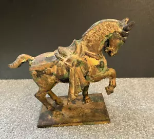 Vintage Cast Iron War Horse Statue Japan - Picture 1 of 6
