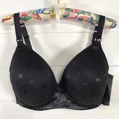 Cake Lingerie Womens Mousse Nursing Bra sz 30D Black NWT Polka Dot Full Coverage - Image 1 of 4