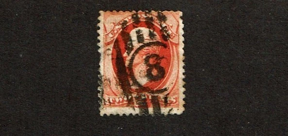 1879 U.S. CLASSIC 2c Vermilion Jackson Sc#183 Used Fancy "8" Cancel - Image 1 of 1