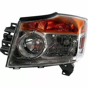 Fits 2008-15 Nissan Armada Left Halogen Headlight Assembly With Bulb Clear Lens - Picture 1 of 5
