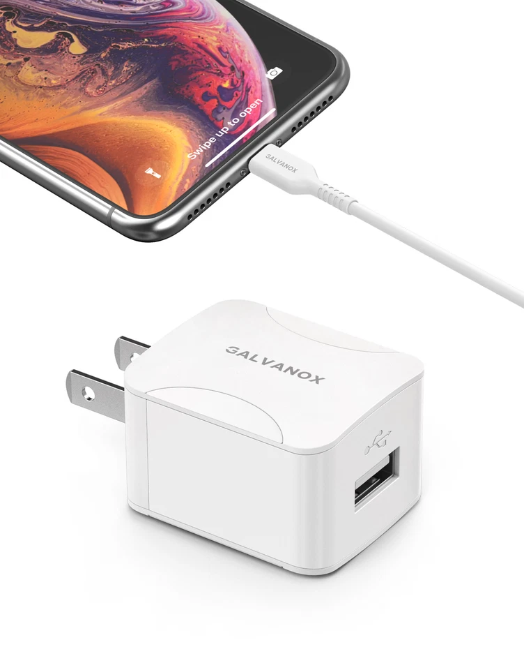 Cargador iPhone Enchufe de Pared MFi Apple Lightning a Cable USB Cable de Carga Adaptador Foto 1 de 4