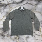 Eddie Bauer 1/4 Zip Pullover Sweater Men's Large Grey Spell Out Logo Fleece