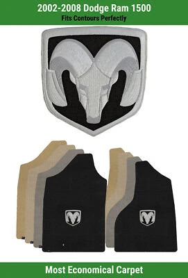 Tapetes carpete Lloyd Velourtex primeira fila para Dodge Ram 1500 02-08 com logotipo emblema Ram - Imagem 1 de 4