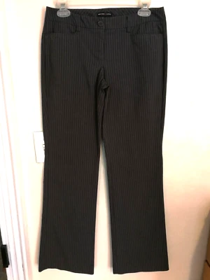 New York Company Womens 2 Average Pants Dress Slacks Gray Stretch Striped Co - Image 1 of 3