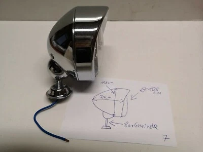 Scheinwerfer H3 mit Schirm Chrom ø 10,5 cm Harley Custom (7) - Bild 1 von 3