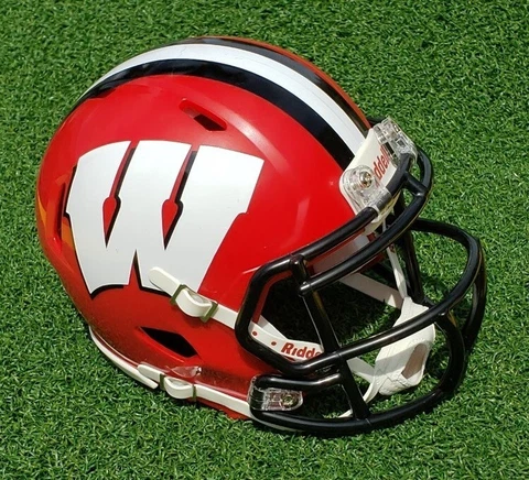 WISCONSIN BADGERS RED SPECIAL 2013-14 ERA MINI FOOTBALL HELMET + OTHER TYPES Cover