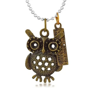 Oxidised Baltic Amber Owl Pendant Charm Gifts Fashion Status Necklaces Owl - Picture 1 of 4