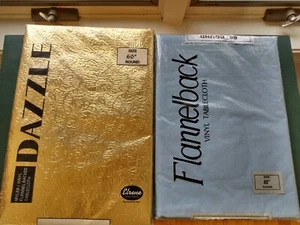Set of 2 New in Bags/Never Used 60-Inch Round Vinyl Flannel-Backed Tablecloths - Picture 1 of 2