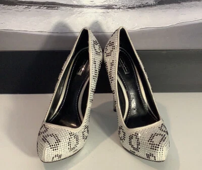 Report Signature Parker Blanco Negro Estrás Plataforma Stiletto Tacones 8.5 Foto 1 de 4