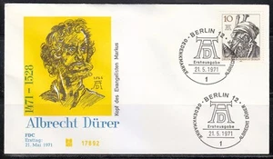 Germany Berlin 1971 FDC cover Mi 390 Sc 9N311 Albrecht Durer, painter & engraver - Picture 1 of 1