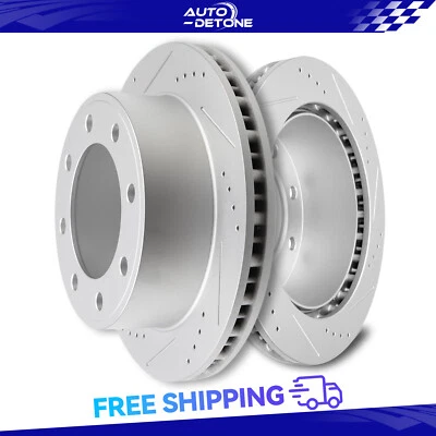 2 Rear Brake Rotors For Ford F-250 F-350 Super Duty 1999-2004 Excursion 00-2002 Foto 1 de 4