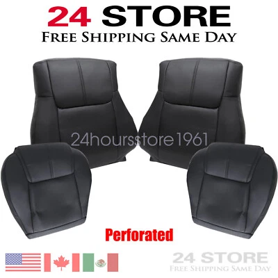4x For 2006-2010 Jeep Commander Both Side Leather Perforated Seat Cover - Black Foto 1 de 4