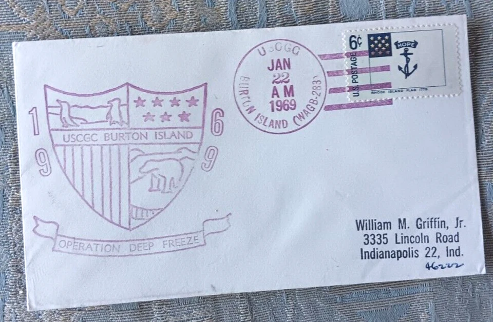 USCGC BURTON ISLAND WAGB-283 1969 OPERATION DEEP FREEZE COVER 1-22-69 - Image 1 of 1