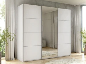 Kleiderschrank Atalio 250 mit Spiegel Schiebetürenschrank Kleiderstange - Bild 1 von 4