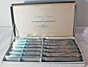 Set di 6 coltelli vintage originali Rogers Silver Company nuovi - Foto 1 di 4