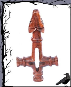 Holz Mittelalter Wandzierde - Thors Hammer - Wolfskreuz 49cm - Bild 1 von 1