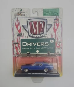 2009 M2 Maschinen Fahrer 1970 Ford Mustang Mach 1 Druckgussfahrzeug 1:64 BLAU! - Bild 1 von 4