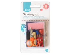 21-Piece Sewing Kit - Portable Sewing Kit with Scissors, Threads, Needles & More - Picture 1 of 1