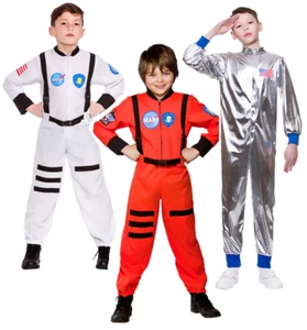 Astronaut Costume Kids Space Suit Occupations Boys Girls Fancy Dress Spaceman - Picture 1 of 11