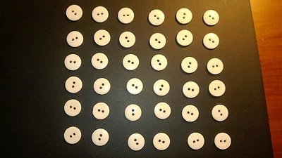 Vintage Lot 36 "WHITE"  Small  Buttons  - Image 1 of 4