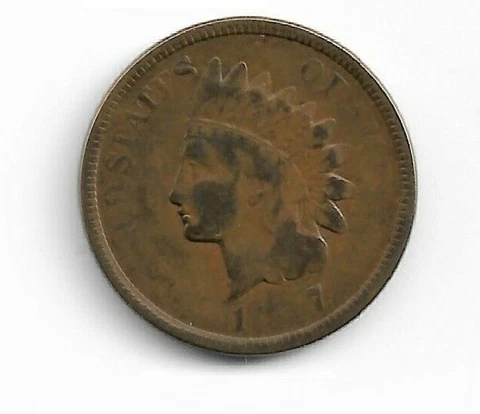1907 Indian Cent Error Lightly Struck Only 1 and 7 in Date Shows Cover