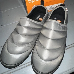 Sporto Puffer Slip-On Sneakers Shoes Women's Size 12M Pewter Quilted - Picture 1 of 4
