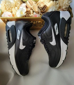 M4- SIZE 6Y | 7.5 WOMEN'S NIKE AIR MAX 90 BLACK / WHITE SNEAKERS RUNNING CD6864- - Picture 1 of 11