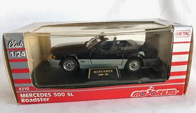 NEW MAJORETTE 1:24 MERCEDES ROADSTER SL500 CONVERTIBLE BLACK 4210 RARE DIECAST - Image 1 of 4