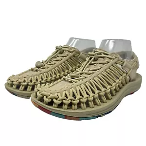 Keen Womens 7.5 Uneek Cornstalk Mimosa Sneaker Tan Breathable Shoe Bungee Cinch - Picture 1 of 14