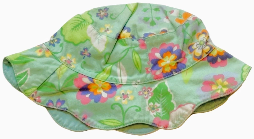 Винтажная 2000 2001 Двусторонняя Gymboree Pop Цветы Сафари Шляпа 18-24 мес 2T 3T - Изображение 1 из 4