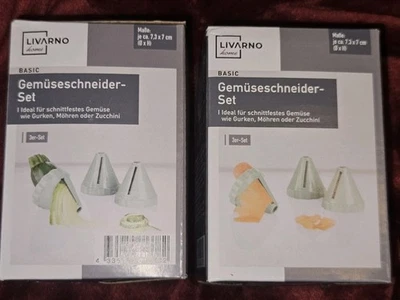 Gemüseschneider Set Doppelpack 2x 3er Set Ideal Für Gurken Möhren Zucchini Top  - Bild 1 von 3