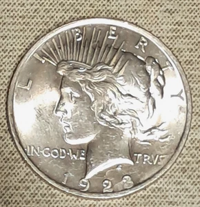 1923 BU/PROOF LIKE UNCIRCULATED SILVER PEACE DOLLAR   - Bild 1 von 11