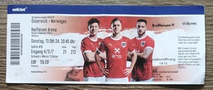 TICKET original 13.10.2024 Austria Austria - Noruega Noruega # Haaland # 212 - Imagen 1 de 4