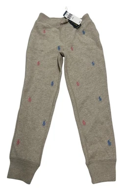 Pantalones deportivos Polo Ralph Lauren para niñas Dune Bronceado Azul Rosa Caballo Talla S/P 7 Foto 1 de 4