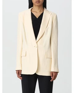 Twinset Linen Blazer Relaxed Fit Women Ivory - Picture 1 of 5