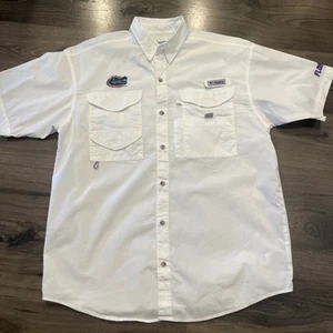 Camicia Columbia PFG uomo media bianca Florida Gators NCAA calcio pesca ventilata - Foto 1 di 5