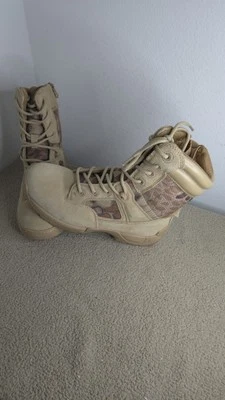 NEW NORTIV8 Mens 8.5 Tactical Military Side Zipper Tan Camouflage Combat Boots - Image 1 of 4