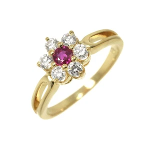 Mikimoto Rubin 0,17ct Diamant 0,24ct Ring 18K YG 750 Größe 3,75-4 (US) 90260085 - Bild 1 von 9