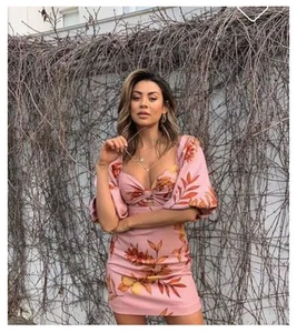 NWT | SHEIKE Layla Pink Floral Lemon Mini Dress | Size 12 | RRP $159.95 - Picture 1 of 13