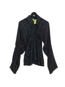 Paco Rabanne Women's Blouse UK 12 Black Viscose with Silk Basic - Picture 1 of 10