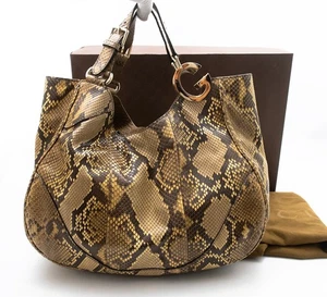 GUCCI HOBO SCHULTERTASCHE SHOULDER BAG SCHLANGELEDER PYTHON ELEGANT LUXUS RAR - Bild 1 von 14