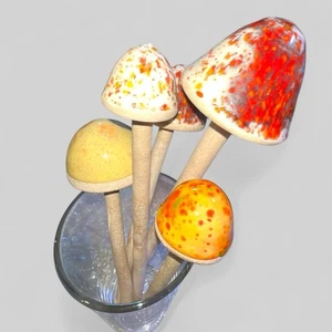 "Estacas de jardín de cerámica de setas de colección HONGOS GRANDES motas 9""-11""" - Imagen 1 de 24